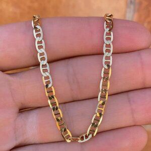 14K Gold Filled Newborn Bracelet 4" Link Mariner Manilla de Oro Laminado Ninõs